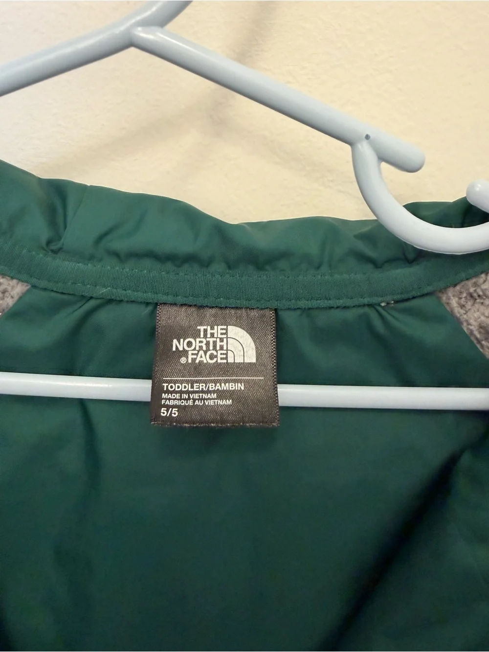 The North Face - Green Body with Heather Gray Sleeves Hooded